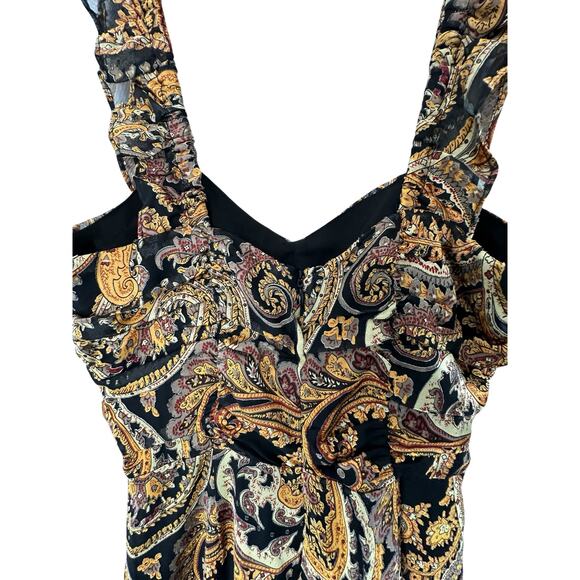 House of Harlow Revolve Gold Black Paisley Night Out Samaya Jumpsuit Size XS - Picture 9 of 15
